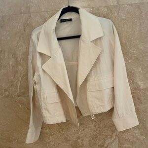 Few Moda New York Cotton Military Jacket NWOT LARGE Cream